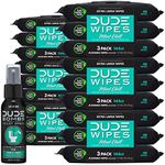 DUDE Wipes Flushable Wipes MONDO Pack, 18pks (864 wipes), Mint Chill, plus a bonus DUDE Bombs Spray. Scented Wet Wipes with Vitamin-E, Aloe, Eucalyptus & Tea Tree Oils, Septic and Sewer Safe