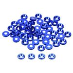 uxcell 50 Pcs M3 Finishing Countersunk Washers, Aluminum Alloy Screw Gaskets, Cup Head Washer Gasket for Mechanical Accessories Parts, Dark Blue