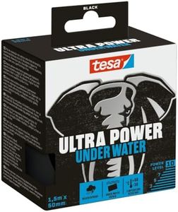 tesa Ultra Power Under Water Ruban de Réparation Imperméable pour Réparations sur Surfaces Sèches et Humides - Résistant aux Intempéries - 1,5 m x 50 mm