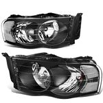 DNA MOTORING HL-OH-DR02-BK-CL1 Black Housing Clear Corner Headlights Compatible with 02-05 Ram 1500/03-05 Ram 2500 3500, Left & Right