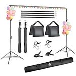 SH Backdrop Stand, 6.5 x 10 ft Adjustable Heavy Duty Photography Background Support System Kit with Spring Clamp, Sand Bag, Carry Bag, for Photo Video Studio1