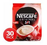 Nescafae 3 In 1 Original Soluble Coffee Beverage, 30 Sachets Bag Instant Coffee 525 G ground