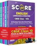 Combo (set of 4 Books) Score 100 Science, Mathematics (Standard), English Language & Literature & Social Science CBSE Class 10th 12 Previous Year-wise Solved Papers (2013-2024) 4th Edition | 2025 Exam