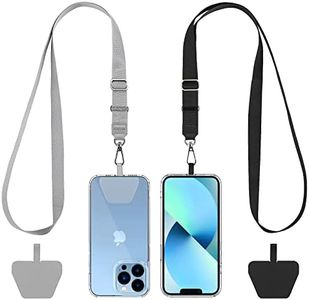 CACOE Phone Lanyard 2 Pack-2× Adjustable Neck Strap,2× Phone Patches,Universal Cell Phone Multifuctional Patch Lanyards Compatible with Most Smartphones(Black+Gray)