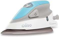 Oliso M2 Mini Project Steam Iron with Solemate - for Sewing, Quilting, Crafting, and Travel | 1000 Watt Dual Voltage Ceramic Soleplate Steam Iron, Turquoise