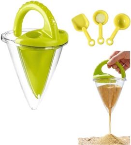 Drippy Sand Castle Maker Toys, Sand and Water Mixing Toy Spilling Funnel for Adult, Sands Beach Sifting Funnels Drizzle Castle Maker, Outdoor Sand Sifting Funnel (Green-Set)