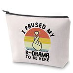 BAUNA K Drama Gift for Korean TV Show Fans I Paused My KDrama to Be Here K Drama Cosmetic Bag Korean Lover Gift (KDrama)