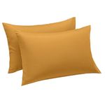 Aspire Homeware Pillow Cases 2 Pack – 100% Brushed Microfiber Ochre Pillowcases Super Soft Envelope Closure Pillow Cover (50x75cm)