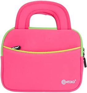 Contixo 7 Tablet Sleeve Bag Good V8/V9 Kids Tablet, Dragon Touch Y88X Pro/Y88X/M7 Kids Tablet, iPad Mini 4 3 2 1, Galaxy Tab A 8.0, Amazon Fire 7 and 8with Accessory Pocket (Pink)