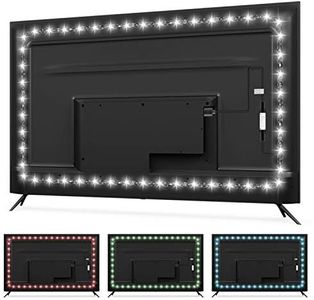 Hamlite TV LED Backlight USB LED Strip Lights for 50-55 inch TV Bias Lighting - 11.5ft(3.5M) RGBW 6500K Pure Daylight White TV Light Strip with RF Remote Control, 18 Colors 10 Scenes Modes, Dimmable