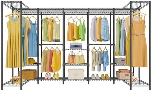 VIPEK U70 Extra Large Heavy Duty Clothes Rack, Freestanding Portable Closet for Bedroom Storage Wardrobe Closet Organizer Wire Clothing Rack for Hanging Clothes, Load 1670lbs, Black