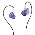 YINYOO KBEAR Storm in-Ear Monitor Headphones with Crystal Clear Sound IEM Earphones with Microphone, inear Wired Earbuds Earphones with Detachable Cable for Video/Music/Calling (Purple, with mic)