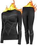 UNIQUEBELLA Thermal Underwear Womens, Quick Dry Winter Ladies Thermal Underwear Ski Thermal Underwear Set Functional Underwear for Skiing Sport Yoga