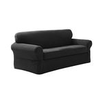 MAYTEX Slipcover, Polyester Blend, Charcoal, 2-Piece Sofa