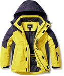 TSLA Kid's Snowboard & Ski Jacket, Waterproof Winter Jacket, Windproof Insulated Snow Jackets with Hood, Kids Ski Jacket Yellow, Small