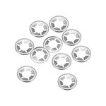 BEYGH M10 Starlock washer, 10mm 304 Stainless Steel Star Locking Washers, 10mm I.D. 19mm O.D. Internal Tooth Lock Washers, for 3/8 inch Bolt Push Nuts Push On Speed Clips Fasteners 100Pcs,Silver