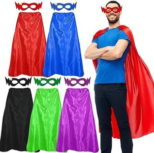 D.Q.Z Superhero-Capes for Adults Super-Hero Capes Costume for Men Women Party Halloween Dress Up, 5 Pack (5 Mixed Colors)