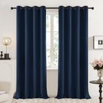 Deconovo Blackout Curtains 84 Inch Long for Bedroom, Thermal Grommet Living Room Curtains 2 Panels, Navy Blue, 52W x 84L Inch, Window Darkening Kids Nursery Curtains Drapes