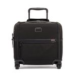TUMI - Alpha Compact 4 Wheeled Brief - Laptop Bag for Commuting & Travel - Rolling Briefcase & Computer Bag - Use as Carry On, Black, One Size, Alpha 3 Compact 4 Wheeled Brief