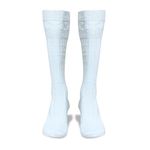 BELGLY Mens Kilt Socks Traditional Scottish Highland Wear Wool Kilt Hose Casual Wedding Sports Leg Warmers (White, Large)