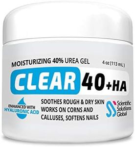 CLEAR 40 +HA, 40% Urea Gel + 1% Hyaluronic Acid, 4 oz w/Tea Tree & Coconut Oil, Aloe Vera, Callus & Corn Remover Softens Cracked Heels, Feet, Elbows, Hands, Nails, Superior hydration to Urea Creams …