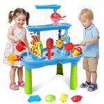 Water Table for Toddlers 3-5 | 3-Tier Kids Water Table Toys, Rain Showers Splash Pond for Outdoor Beach Backyard Summer, Outdoors Play Sensory Play Table Pond for Boys Girls 3-5 4-8