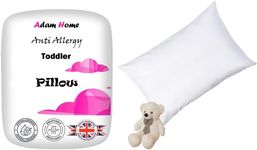 Adam Home Toddlers Cot Bed Pillow 100% Microfibre Anti-Allergy Lightweight Sleeping Pillow for Children Kids, Newborn, Babies Hypoallergenic and Machine Washable 40x60 cm