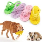 Pups&Pets Slipper Shaped Shoes Natural Cotton Pet Chew Toys Rope Teething Playing Fun Toy Sandal for Small Cat Dog Puppy Combo of 2 Color May Vary