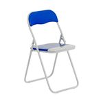 Harbour Housewares Blue/White Padded, Folding, Desk Chair