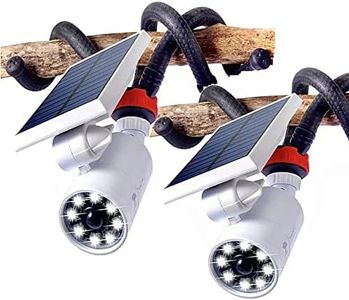 DrawGreen Solar Motion Light Outdoor Waterproof, 1400LM Solar Security Spotlights with Flexible Tripod, Aluminum Floodlight for No-Drill Camping, Fence & Patio, 9W (130W Eqv.) Battery Powered, White