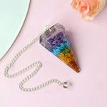 Crystu Natural Action 7 Chakra Dowser Pendulum Orgone Crystal Stone Dowser Pendulum Dowsing For Healing Gemstones (Color : Multi)