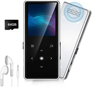 64GB MP3 Player with Bluetooth 5.2, AiMoonsa Music Player with Built-in HD Speaker, FM Radio, Voice Recorder, HiFi Sound, E-Book, Earphones Included