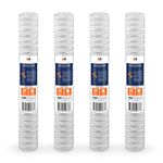 Aquaboon 4-PACK Of 1 Micron Wound String Sediment Water Filter Cartridge 20"x2.5" Whole House