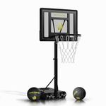 Swimming Pool Basketball Hoop Set-Durable Steel Basketball Backboard and Rim with 2 Pool Basketball Balls,Pump & Tools -Pool Hoop for Outdoor Use, Adjustable Basketball Hoop for Kids Adults
