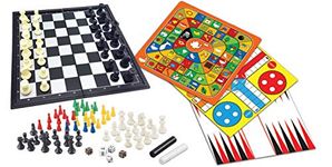 LEXIBOOK JGM800 8-in-1 Set, Chess, Backgammon, Chinese Checkers, Nine Men's Morris, Snakes and Ladders, Goose, Ludo Game