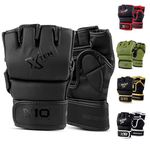 XTEN Sports Premium MMA Gloves for Cage Fighting and Martial Arts Grappling –Training Sparring Mitts for Muay Thai Kickboxing and Combat Sports Also Suitable for Punching Bag Work