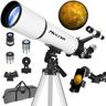 MEEZAA Telescope for Adults Astronomy, 80mm Aperture 600mm Refractor Telescope for Kids & Beginners, Fully Multi-Coated Optics High Transmission Telescopes with Tripod & Phone Adapter & Carrying Bag
