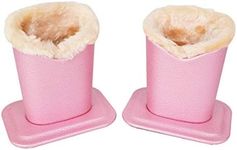 Baitaihem Pack of 2 Plush Lined Eyeglasses Holder Stand Protective Glasses Case For Desks Or Nightstands(Pink)