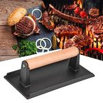 Vintage Gourmet Cast Iron Steak Burger Press Rectangular Weight Non-Stick Grill Press Tool Flat BBQ Grill Accessories Griddle Kit for Home Kitchen Black 20 X 10 Cm Practical Steak For BBQ Restaurants