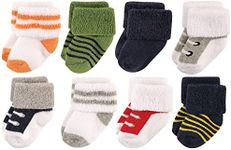 Luvable Friends Unisex Baby Newborn and Baby Terry Socks, Athletic 8-pack, 0-6 Months