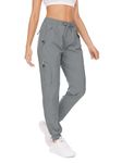 Women's Cargo Joggers Lightweight Quick Dry Hiking Trousers Outdoor UPF 50 Casual Workout Running Walking Pants (2066,Grey,XS)