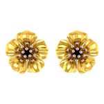 P.C. Chandra Jewellers Bis Hallmarked 14Kt (585) Yellow Gold Beautiful Floral Studs With Petals Studs Earrings For Women & Girls - 0.97 Grams