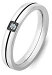 Tidefire Stainless Steel Love Friendship Ring Titanium Steel Ring Cubic Zirconia Ring for Men Women (Silver Black-10)