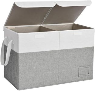 StorageWorks Toy Storage Organizer with Flip-Top Lids, Toy Bins for Living Room, Nursery Room, Playroom, Large Toy Chest for Kids, Grey and White, 24 ¾"L x 13" W x 16" H