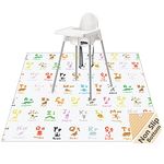 Splat Mat for Under High Chair/Arts/Crafts, WOMUMON Washable Spill Mat Waterproof Anti-slip Floor Protector Splash Mat, Messy Mat and Table Cloth