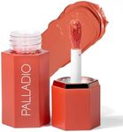 Palladio Liquid Blush for Cheeks & Lips 2-in-1 Makeup Face Blush, Weightless Cream Formula, Smudge Proof Long-Wearing Pigmented Blush, Natural Look Makeup Face Blushes, Dewy Finish, Sunny Coral