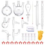 VEVOR 32pcs 24/40 Joints Lab Glassware Kit Organic Chemistry Lab Glassware Set Laboratory Condenser Essential Lab Equipment