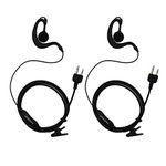 GoodQbuy 2Pcs G Shape Clip-Ear Walkie Talkie Headset Earpiece with Mic for Midland LXT118 GXT1000VP4 LXT500VP3 LXT600VP3 LXT380