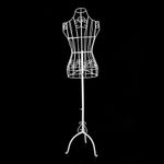 Youyijia Dressmaking Mannequin Female Mannequin Stand Adjust Height Tripod Dress Stand Mannequin Torso Body with Metal Wire Busts Stand for Clothing Display White