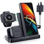 LK Wireless Charger for Samsung 3 in 1 Wireless Charging Station Compatible for Galaxy Watch 6/6 Classic/5 Pro/5/4/3/Active 2/1 Samsung S24 S23 S22 S21 Ultra Plus Z Flip 5 Z Fold 5 Note 20 Galaxy Buds